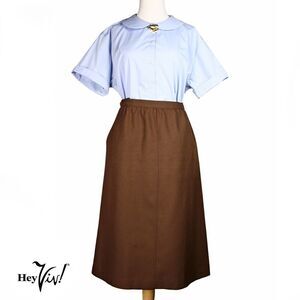 Vintage Haberdashery Skirt Cocoa Brown Side Pockets Union Tag Sz L W36 - Hey Viv